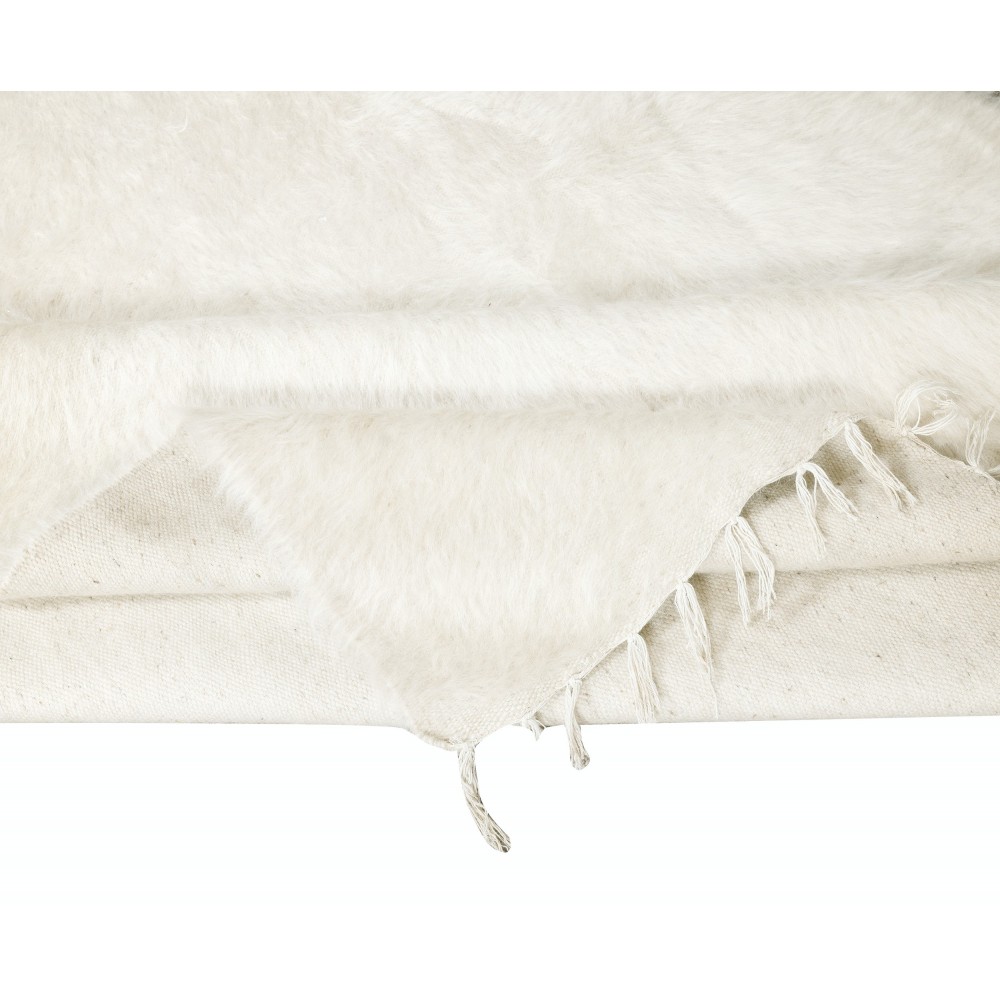 Flat-weave Kilim Rug made of goat's wool, Plain Cream Bed Cover, New Blanket, Wall Hanging