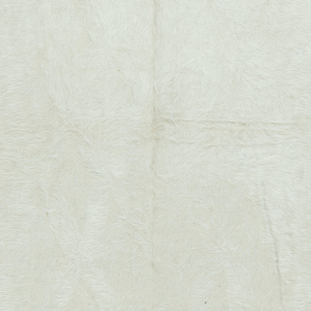 Flat-weave Kilim Rug made of goat's wool, Plain Cream Bed Cover, New Blanket, Wall Hanging