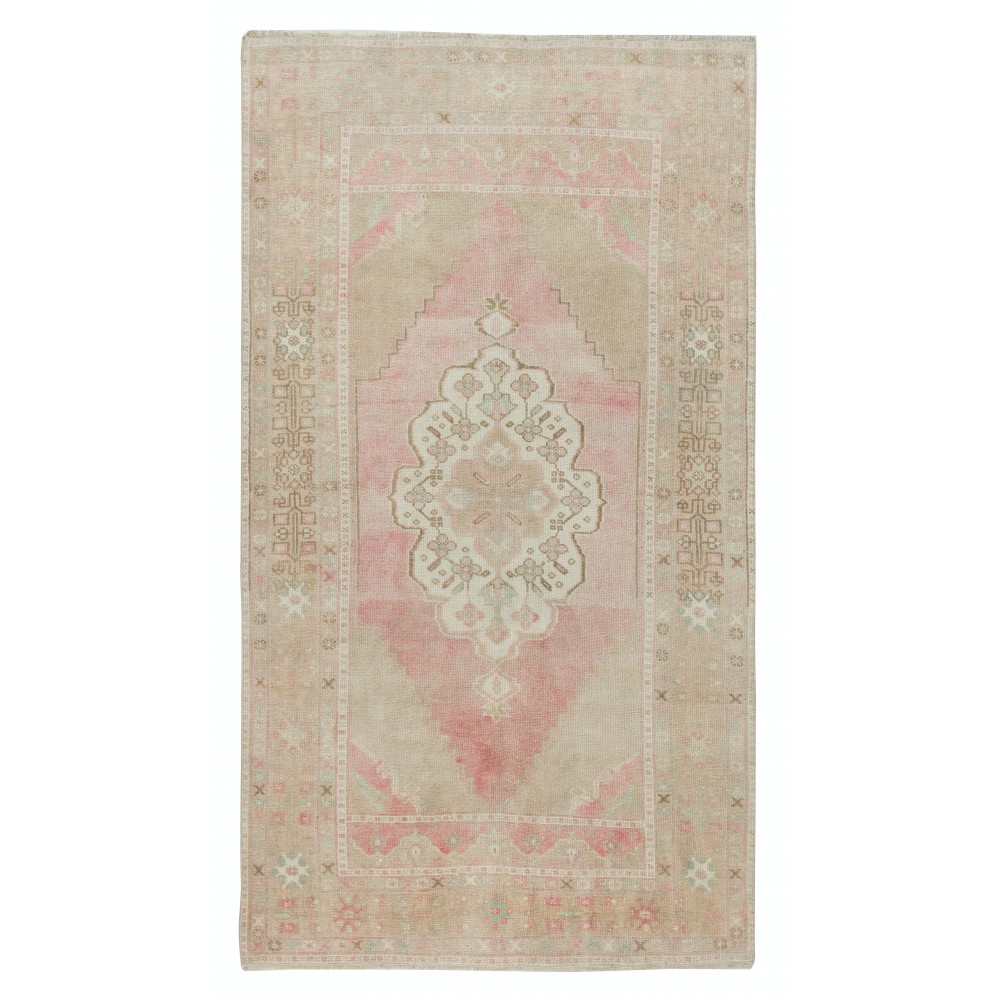 Vintage Turkish Oriental Rug. One of a kind Handmade Tribal Rug. 100% Wool