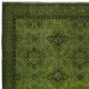 Green Accent Rug for Contemporary Interiors. Hand-Knotted in Turkey