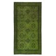 Green Accent Rug for Contemporary Interiors. Hand-Knotted in Turkey