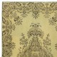 Modern Handmade Turkish Wool Area Rug in Yellow with Medallion Design