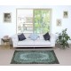 Modern Handmade Anti-Bacterial Turkish Accent Rug Re-Dyed in Blue. Woolen Floor Covering