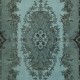 Modern Handmade Anti-Bacterial Turkish Accent Rug Re-Dyed in Blue. Woolen Floor Covering