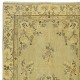 One of a pair Handmade Yellow Color Turkish Wool Rug with Art Deco Design
