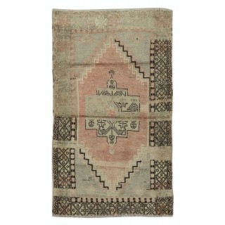 Vintage Turkish Oriental Rug. Ca 1960. One of a kind Handmade Village Rug. 100% Wool