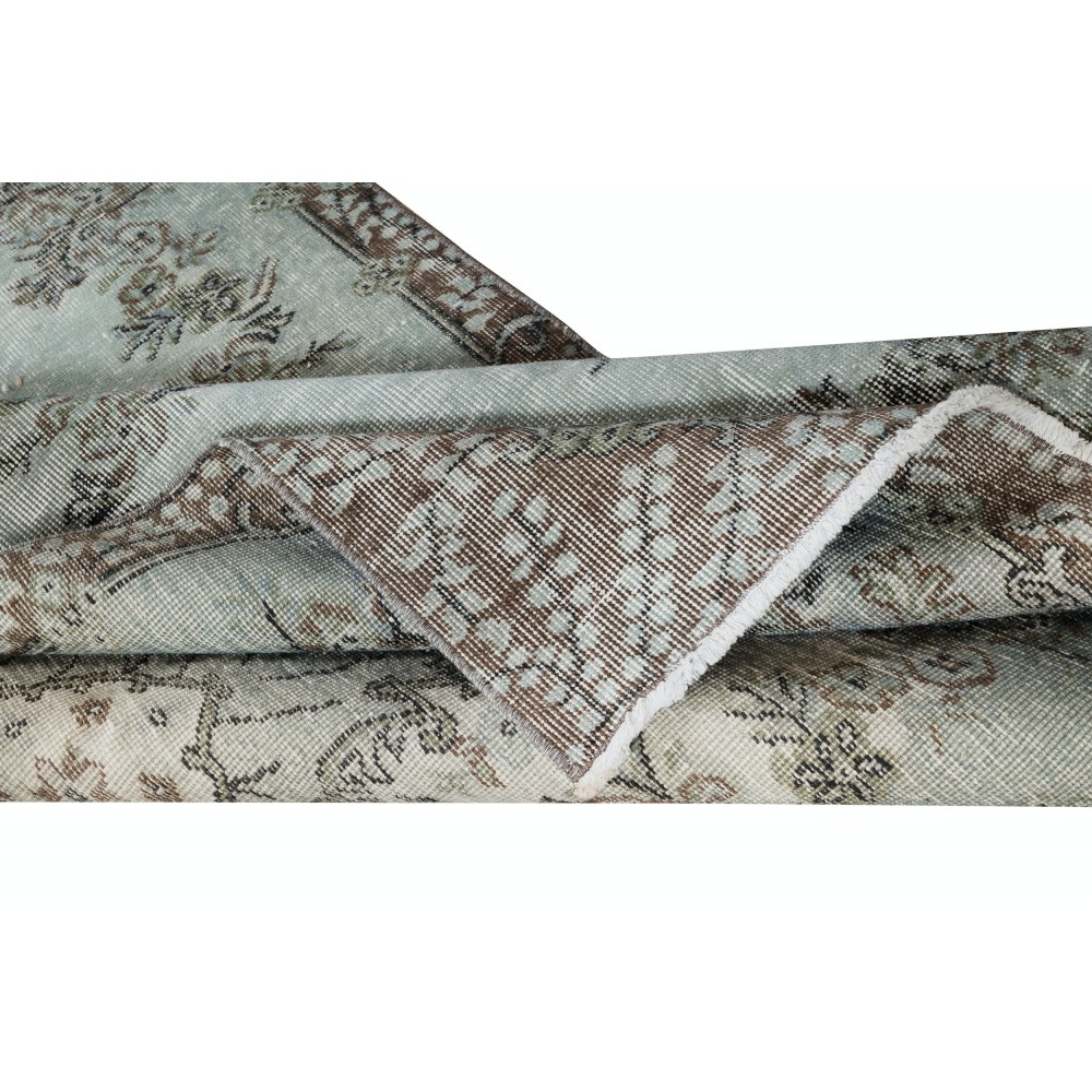 Modern Handmade Turkish Accent Rug for Entryway. Light Blue Color Kitchen Decor Rug