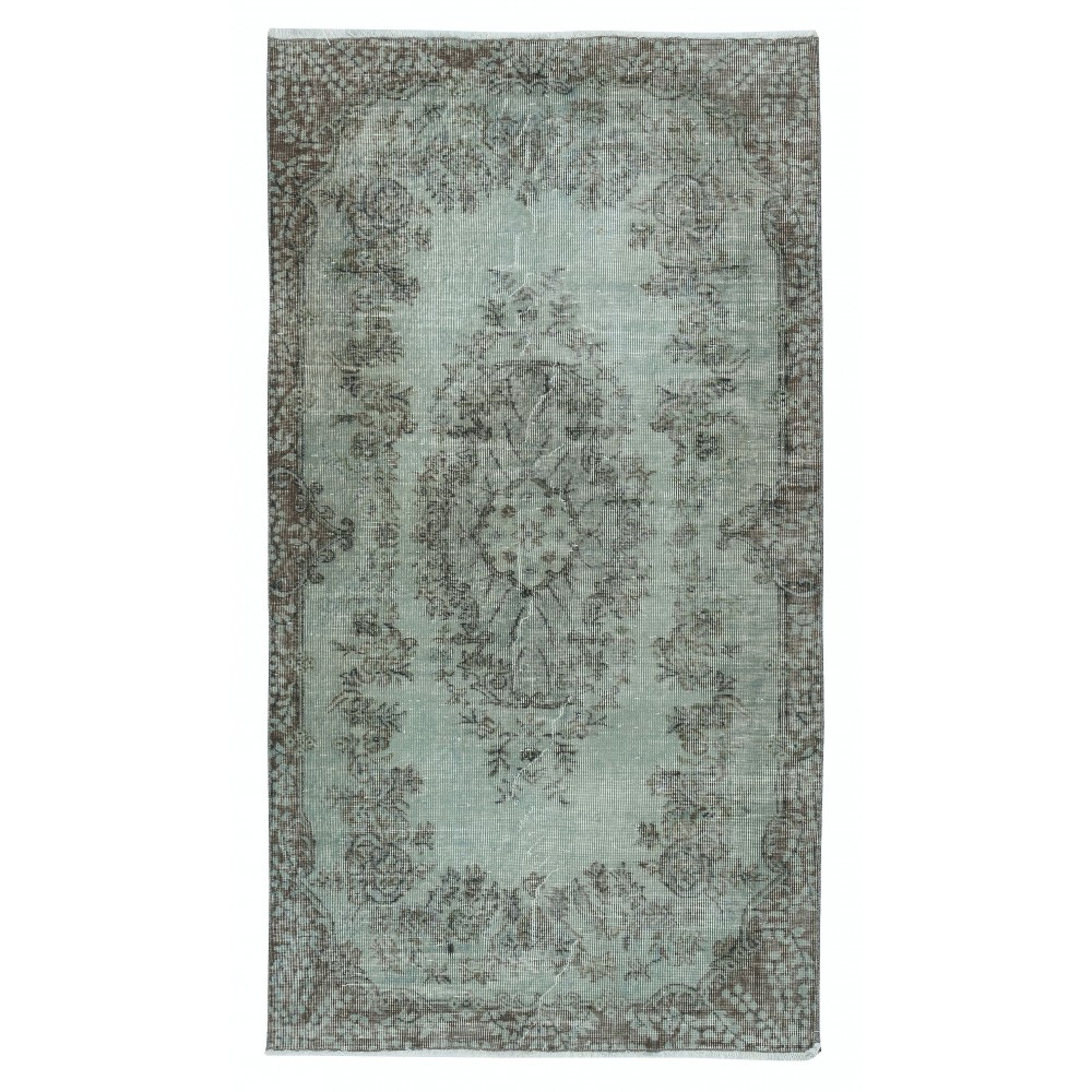 Modern Handmade Turkish Accent Rug for Entryway. Light Blue Color Kitchen Decor Rug