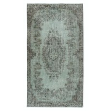 Modern Handmade Turkish Accent Rug for Entryway. Light Blue Color Kitchen Decor Rug