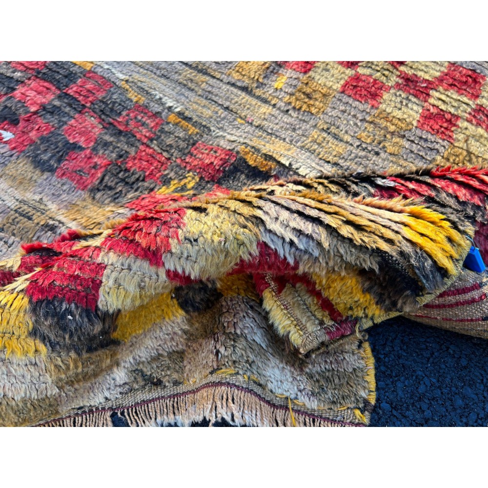 Antique Turkish Tulu Rug with Checkered Design