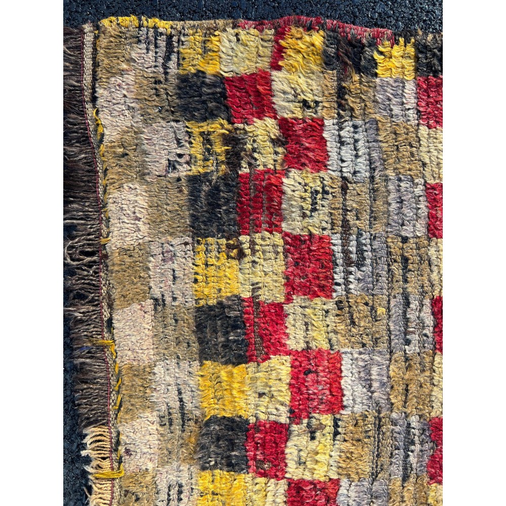 Antique Turkish Tulu Rug with Checkered Design