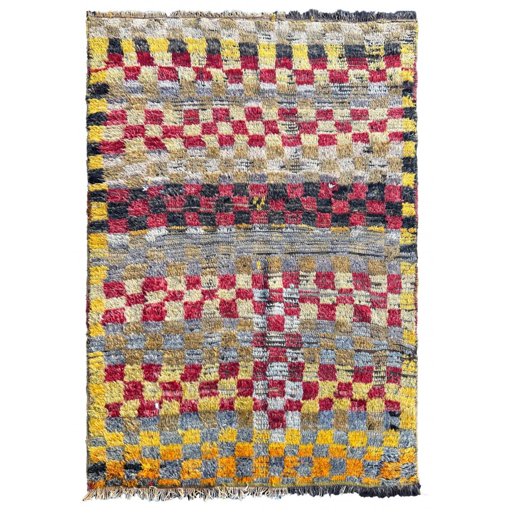 Antique Turkish Tulu Rug with Checkered Design