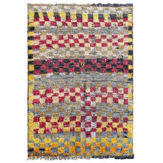 Antique Turkish Tulu Rug with Checkered Design