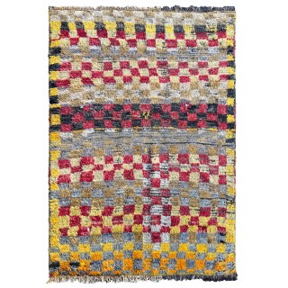 Antique Turkish Tulu Rug with Checkered Design