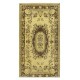 Overdyed Yellow Turkish Wool Rug, Modern Handmade Floor Covering