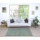 Light Blue Color Over-Dyed Small Rug. Modern Handmade Turkish Accent Rug with Floral Design