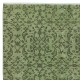 Green Color Modern Accent Rug with Floral Design, Hand-woven and Hand-knotted in Turkey