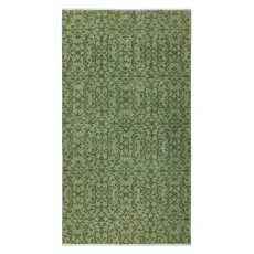 Green Color Modern Accent Rug with Floral Design, Hand-woven and Hand-knotted in Turkey