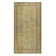 Modern Handmade Turkish Wool Area Rug in Yellow with Floral Design