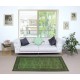 Green Color Over-Dyed Rug. Modern Handmade Turkish Accent Rug. Bohemian Home Decor