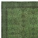 Green Color Over-Dyed Rug. Modern Handmade Turkish Accent Rug. Bohemian Home Decor