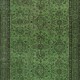Green Color Over-Dyed Rug. Modern Handmade Turkish Accent Rug. Bohemian Home Decor