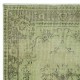 Contemporary Handmade Baroque Design Turkish Accent Rug in Light Green Color, Woolen Floor Covering