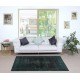 Contemporary Accent Rug in Dark Green. Hand-Knotted in Turkey. Wool pile on cotton foundation