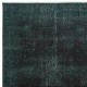 Contemporary Accent Rug in Dark Green. Hand-Knotted in Turkey. Wool pile on cotton foundation