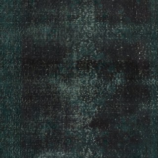 Contemporary Accent Rug in Dark Green. Hand-Knotted in Turkey. Wool pile on cotton foundation