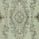 Handmade Low Pile Accent Rug. Light Green Color Hand Knotted Turkish Rug