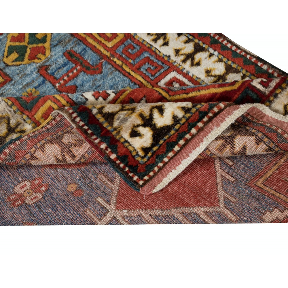 Reproduction of an antique Caucasian Bordjalo Kazak Prayer Rug. 100% Wool. Natural Dyes.