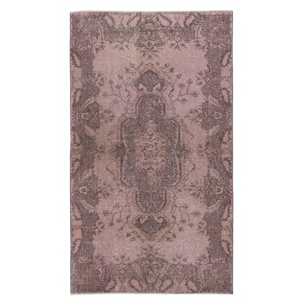 Handmade Accent Rug for Kids Room. Pink Kitchen Decor Rug. Modern Bedroom Rug
