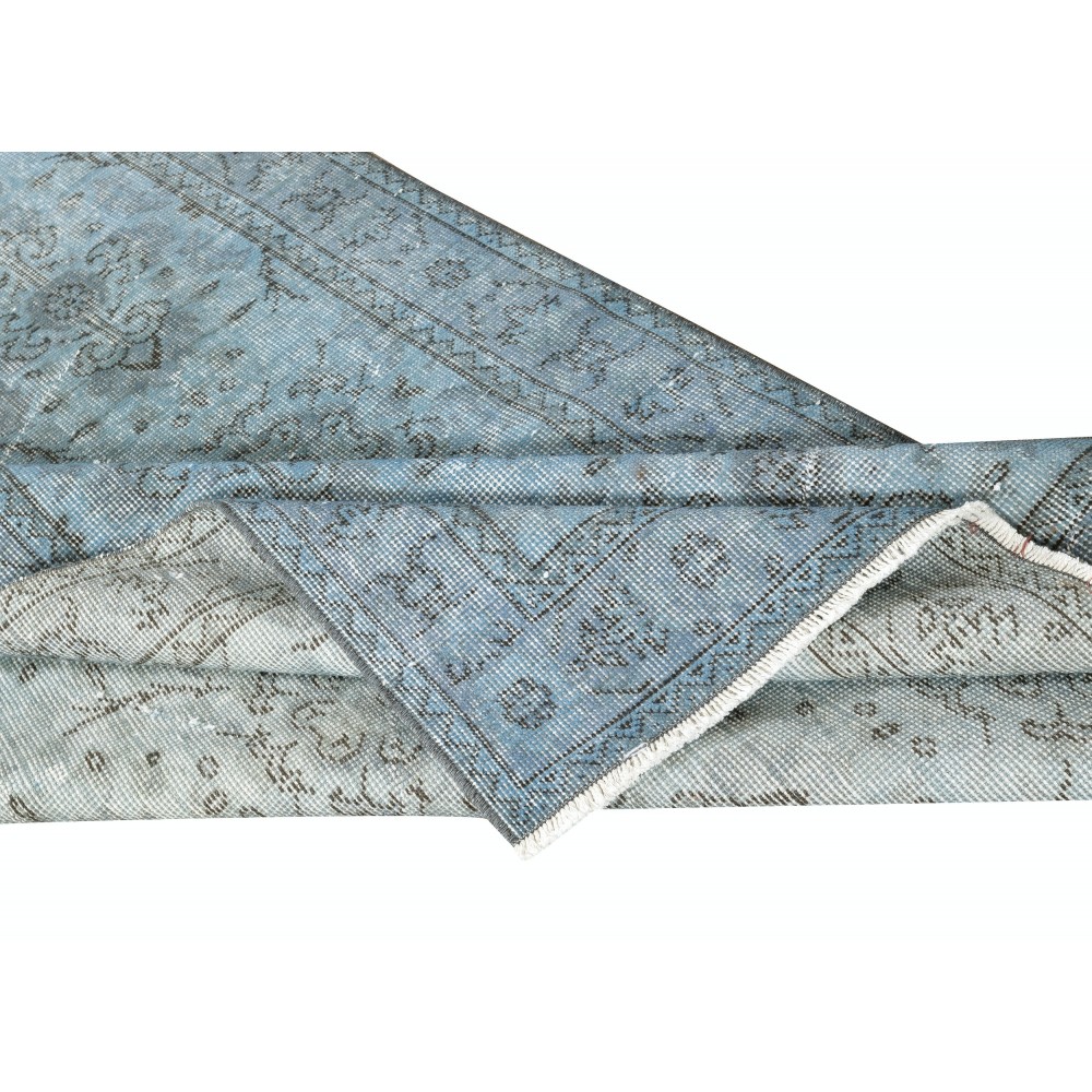 Blue Accent Rug for Modern Interiors, Handmade in Turkey