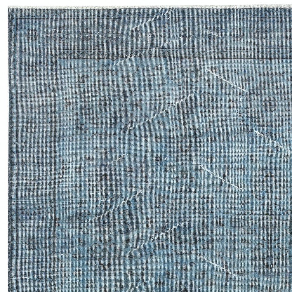 Blue Accent Rug for Modern Interiors, Handmade in Turkey