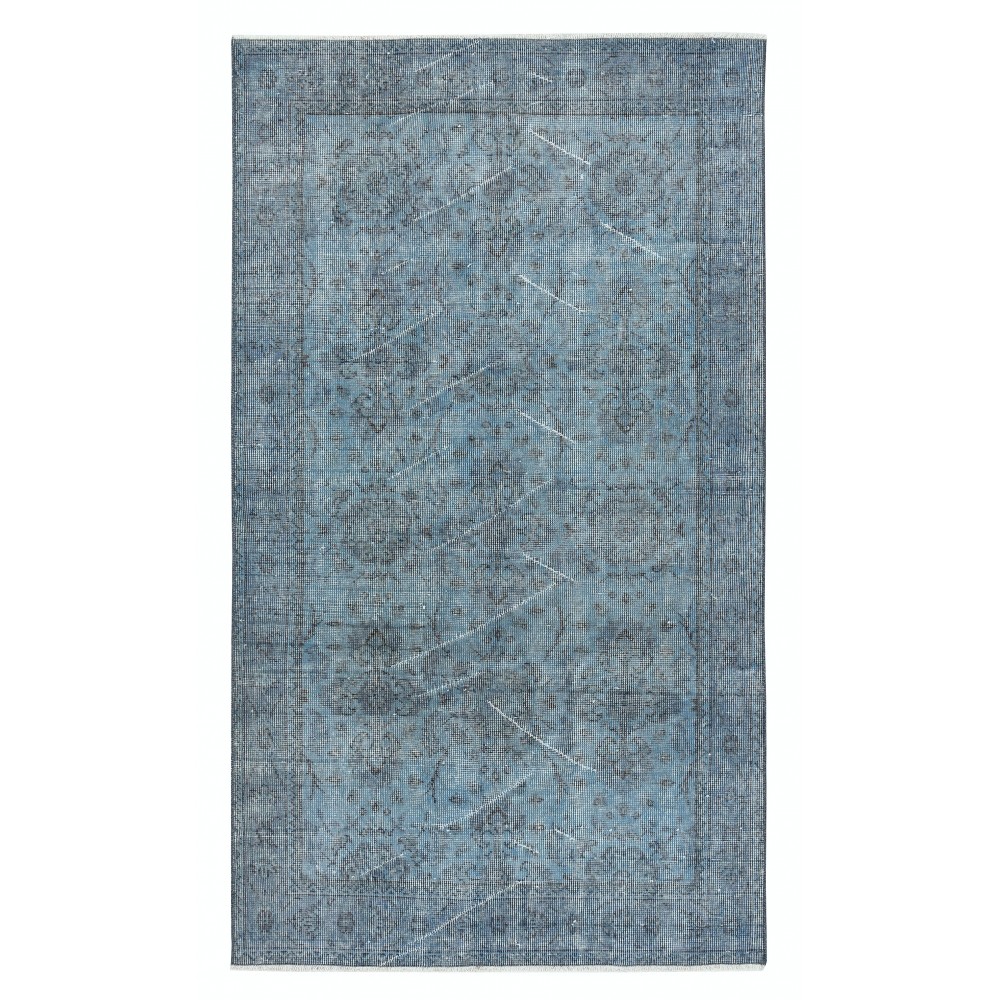 Blue Accent Rug for Modern Interiors, Handmade in Turkey