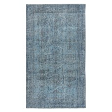 Blue Accent Rug for Modern Interiors, Handmade in Turkey