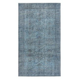 Blue Accent Rug for Modern Interiors, Handmade in Turkey