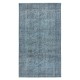 Blue Accent Rug for Modern Interiors, Handmade in Turkey