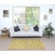 Vintage Floral Patterned Turkish Area Rug redyed in Yellow Color for modern interiors