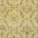 Vintage Floral Patterned Turkish Area Rug redyed in Yellow Color for modern interiors
