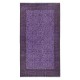 Contemporary Floral Patterned Accent Rug in Purple, Hand-Knotted in Turkey