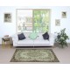 Contemporary Handmade Turkish Rug in Green. Medallion Design Accent Rug