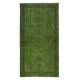 Modern Hand Knotted Turkish Accent Rug in Green Color