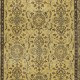 Handmade Turkish Rug in Yellow Color, Modern Floral Patterned Floor Covering