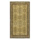 Handmade Turkish Rug in Yellow Color, Modern Floral Patterned Floor Covering