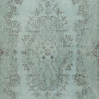 Modern Handmade Turkish Accent Rug Re-Dyed in Light Blue. Woolen Floor Covering