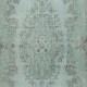 Modern Handmade Turkish Accent Rug Re-Dyed in Light Blue. Woolen Floor Covering
