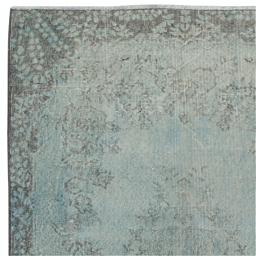 Modern Handmade Turkish Accent Rug for Entryway. Light Blue Color Kitchen Rug