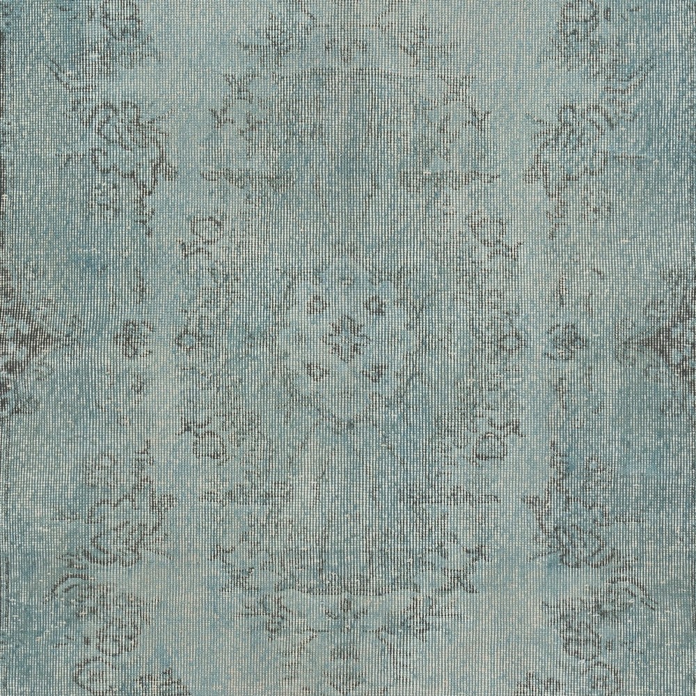 Modern Handmade Turkish Accent Rug for Entryway. Light Blue Color Kitchen Rug